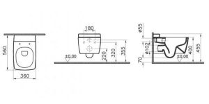 Унитаз VitrA Metropole 7672B003-1686 подвесной