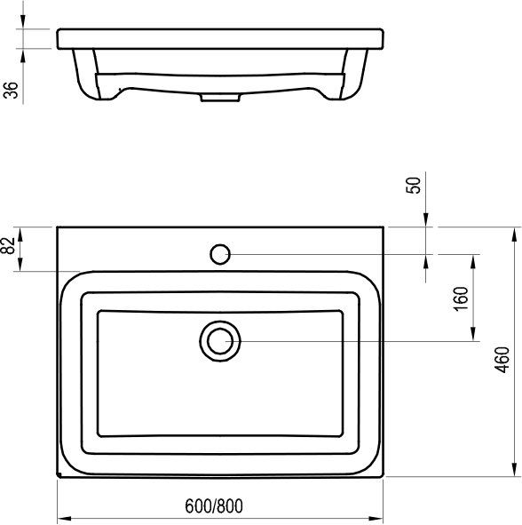 Раковина Ravak COMFORT 800 XJX01280001 80 см
