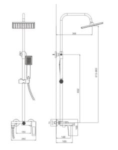 Душевая стойка Haiba HB24817-3 пепельный