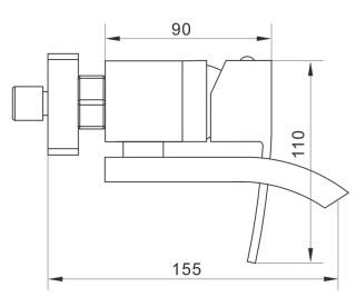 Смеситель для ванны Rose R1552F белый/хром Смеситель для ванны Rose R1552F белый/хром