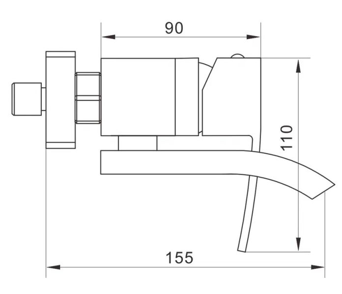 Смеситель для ванны Rose R1552F белый/хром