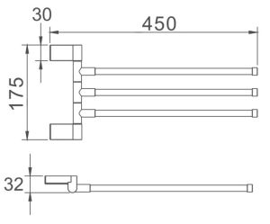 Полотенцедержатель Haiba HB8813 45см хром