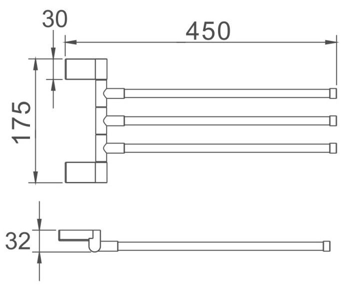 Полотенцедержатель Haiba HB8813 45см хром