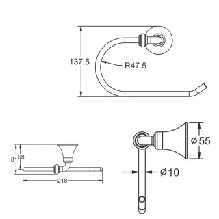 Полотенцедержатель Rose RG1206 хром Полотенцедержатель Rose RG1206 хром
