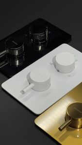 Встраиваемый смеситель для душа Boheme Cell 134-3-SGM 3-х проходной термостатический оружейная сталь