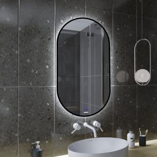 Зеркало с подсветкой Grossman Nero-промо 2450902 50 см чёрный