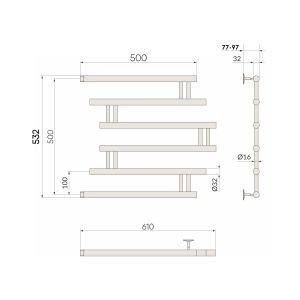 Полотенцесушитель водяной Indigo Zip FZW50-50BR 50x50 см чёрный муар