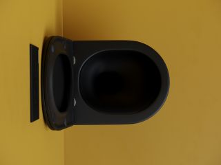 Унитаз подвесной Ceramicanova Метрополь (Metropol) CN4002TMB безободковый торнадо чёрный матовый