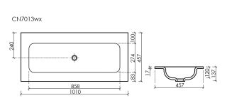 Раковина Ceramicanova Грация (Grace) CN7013MBwx 101 см чёрный матовый
