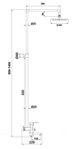 Душевая стойка Timo Beverly SX-1060/00 (3011) с подсветкой хром