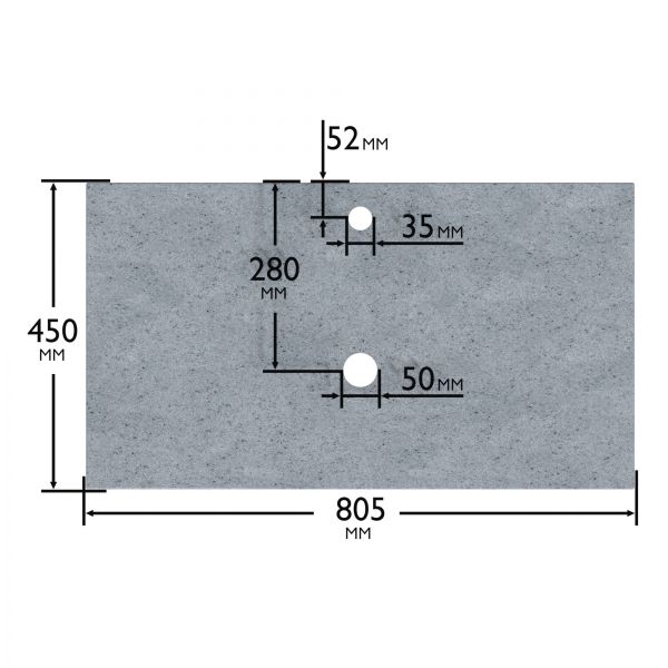 Столешница Санта 900151 80 см гранит серый