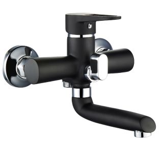 Смеситель для ванны с душем РМС SL77BL-009E чёрный Смеситель для ванны с душем РМС SL77BL-009E чёрный