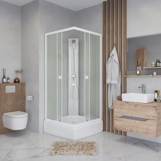 Душевая кабина Niagara Promo P90/26Q/MT/BK 90x90 см без крыши профиль белый стекло матовое