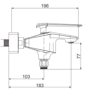 Смеситель для ванны Rose R1302H чёрный матовый Смеситель для ванны Rose R1302H чёрный матовый