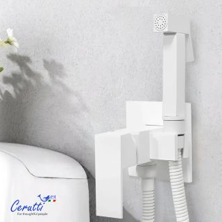 Гигиенический душ со смесителем Ceruttispa РЕЗИЯ (RESIA) SHW CT12133 белый