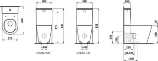 Унитаз компакт Laufen Kartell 8.2433.7.000.000.1 без бачка и сиденья