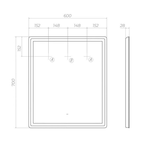 Зеркало с подсветкой Vigo Geometry Classic 072 60 см