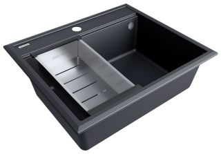 Комплект Paulmark: мойка Stepia 60 и коландер Advance PM115951-AN+A375-BS антрацит/брашированная нержавеющая сталь Комплект Paulmark: мойка Stepia 60 и коландер Advance PM115951-AN+A375-BS антрацит/брашированная нержавеющая сталь