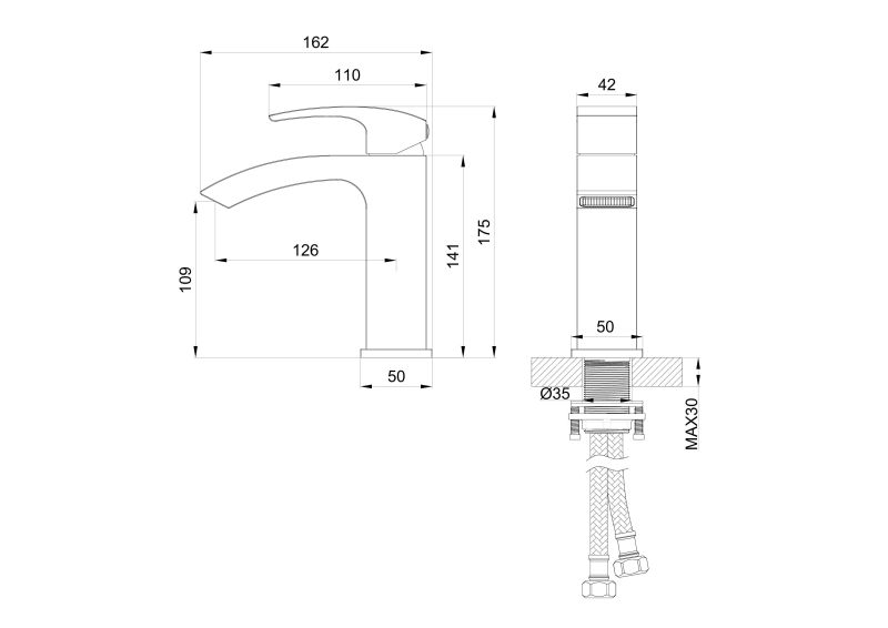 Смеситель для раковины Wonzon & Woghand Fit WW-88139009-CR хром