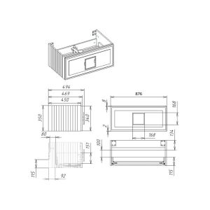 Тумба под раковину La Fenice Cubo  FNC-01-CUB-B-90 87.6 см