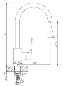 Смеситель для кухни Haiba HB70587 хром