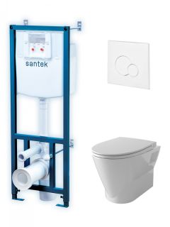 Инсталляция с унитазом Santek Скай 1WH501869 кнопка смыва белый