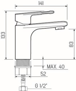 Смеситель для раковины РМС SL134-001F eco хром Смеситель для раковины РМС SL134-001F eco хром