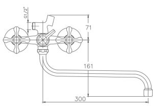 Смеситель для ванны Haiba HB2208-2 хром