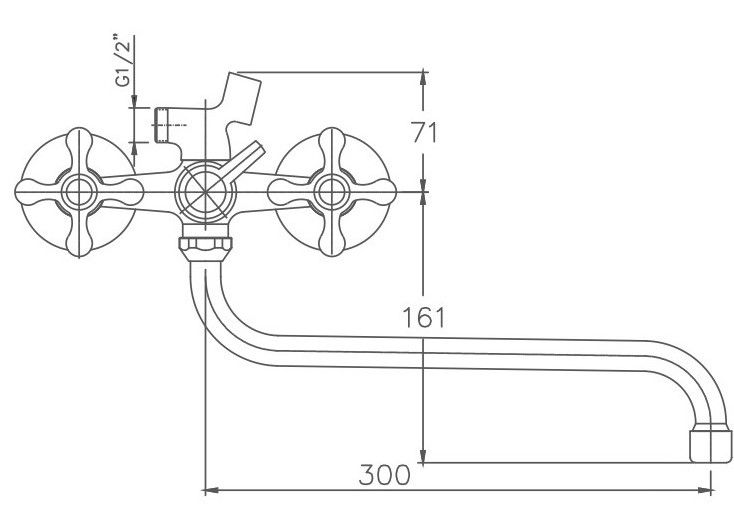 Смеситель для ванны Haiba HB2208-2 хром