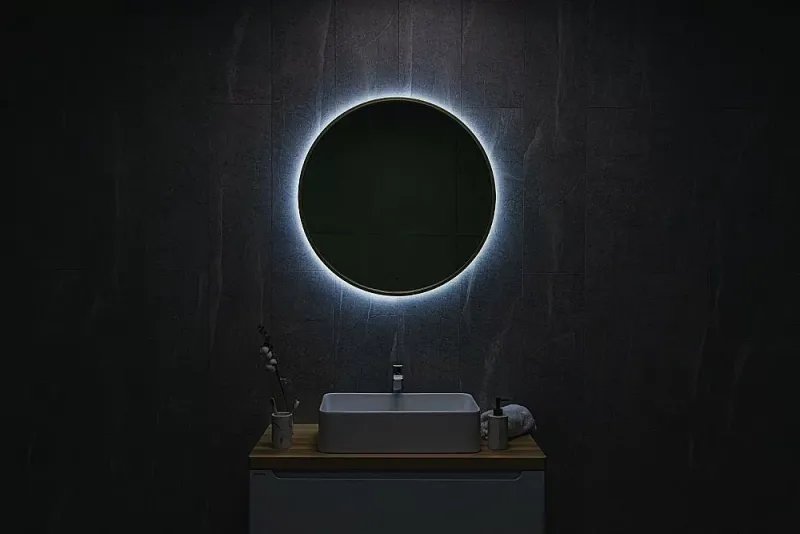 Зеркало с подсветкой ArtMax Asti AM-Ast-800-DS-FNC-Gold 80 см золото