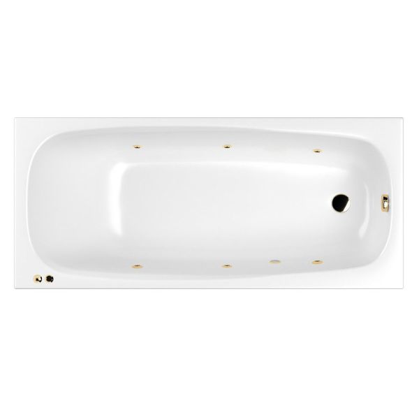 Гидромассажная ванна WHITECROSS Layla Slim 0122.170075.100.SOFT.GL 170x75 см Soft золото