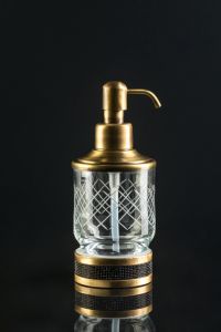 Дозатор для жидкого мыла Boheme Royal Cristal 10929-G-B золото/чёрный