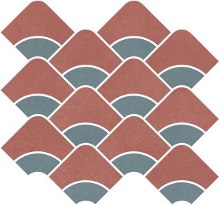 Декор Kerama Marazzi KMD2HID012BR Таделакт наборный красный, бирюзовый матовый обрезной 30x28x0,9