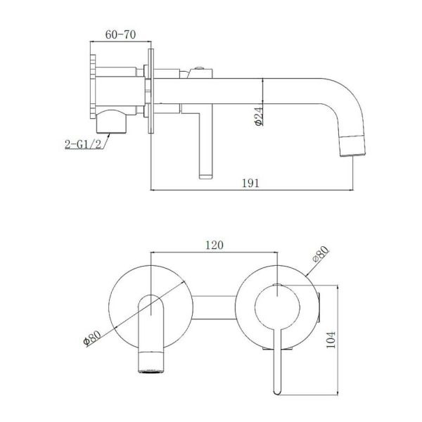 Встраиваемый смеситель для раковины Splenka S221.11.03 золотой сатин