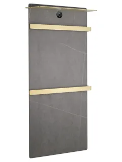 Полотенцесушитель электрический с каменной плитой Wonzon & Woghand Stuttgart WW-A504G-BG 40x80 см серый мрамор/брашированное золото