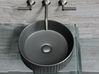 Раковина Ceramicanova Элемент (Element) CN6057MDH 36 см тёмный антрацит матовый