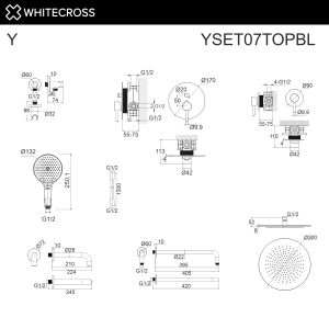 Душевой комплект WHITECROSS Y YSET07TOPGLB брашированное золото