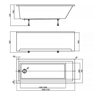 Ванна акриловая Azario Emilia AV.0011270 170x70 см белый