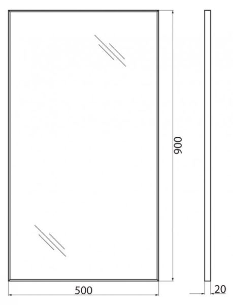 Зеркало BelBagno SPC-AL-500-900 в алюминиевой раме хром