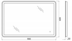 Зеркало BelBagno с LED-подсветкой и сенсорным управлением SPC-MAR-900-600-LED-TCH