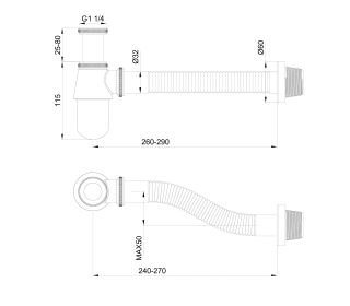 Сифон для раковины Wonzon & Woghand WW-88SS102-CR хром Сифон для раковины Wonzon & Woghand WW-88SS102-CR хром