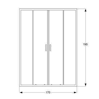 Душевая дверь Azario Tokyo AZ-362K2-170-MB-CL 170 см профиль чёрный матовый стекло прозрачное
