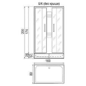Душевая кабина RIVER QUADRO Б/К 100/80/26МТ