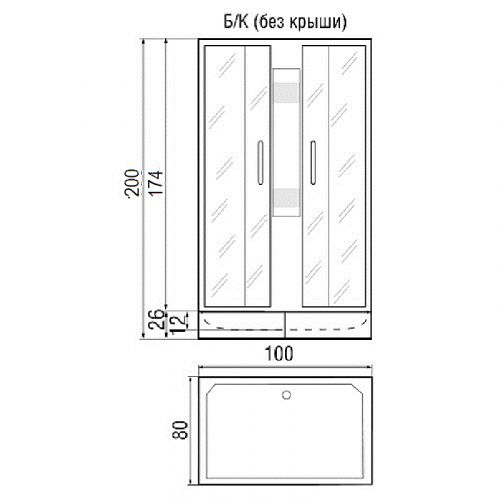 Душевая кабина RIVER QUADRO Б/К 100/80/26МТ Душевая кабина RIVER QUADRO Б/К 100/80/26МТ