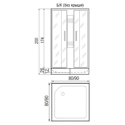 Душевая кабина RIVER QUADRO Б/К 80/26МТ Душевая кабина RIVER QUADRO Б/К 80/26МТ