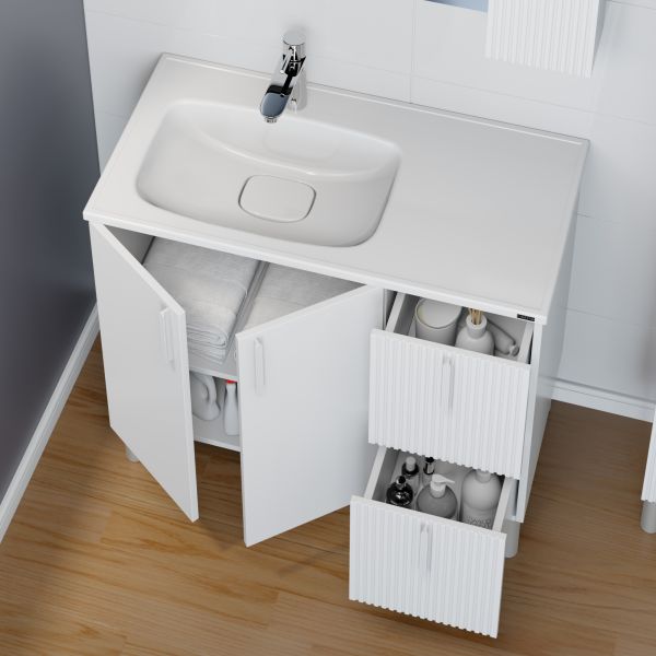 Напольная тумба под раковину Санта Вега 700448 90 см белый