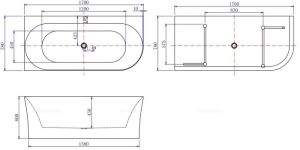 Акриловая ванна Allen Brau Priority 2.31004.21B/AM 170x78 см