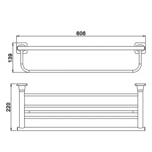 Полка для полотенец Rose RG1508H 60см чёрный