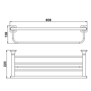 Полка для полотенец Rose RG1508H 60см чёрный Полка для полотенец Rose RG1508H 60см чёрный