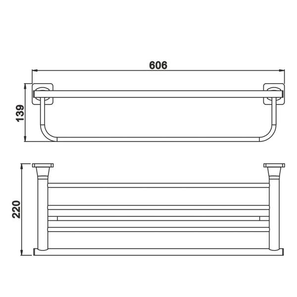 Полка для полотенец Rose RG1508H 60см чёрный